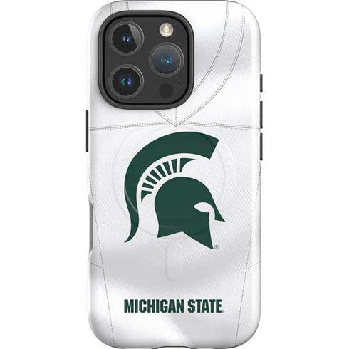 Michigan State University White Jersey iPhone 16 Pro Magsafe Impact Case